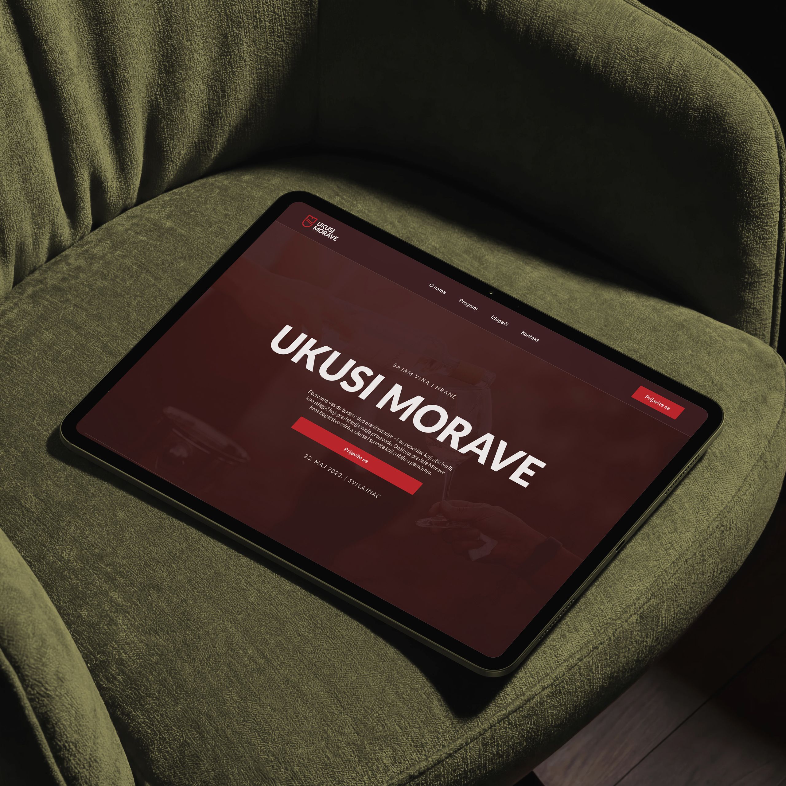 Wine red across Ukusi Morave digital materials